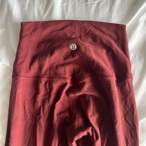 Dark red size 0 Lululemon align leggings 25”